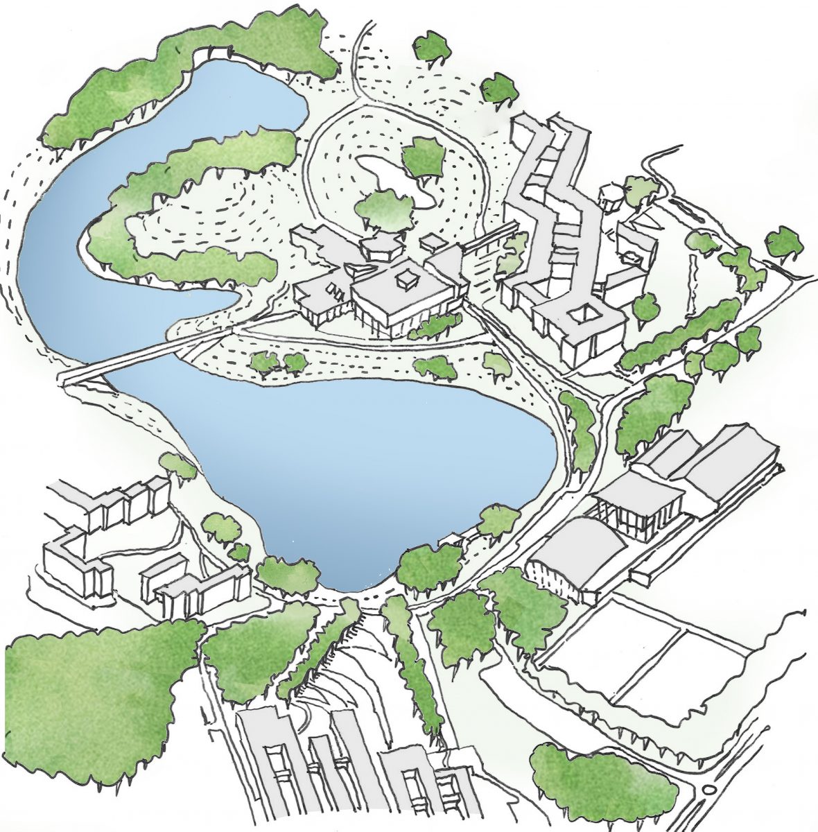 Sketch extract from the University Masterplan